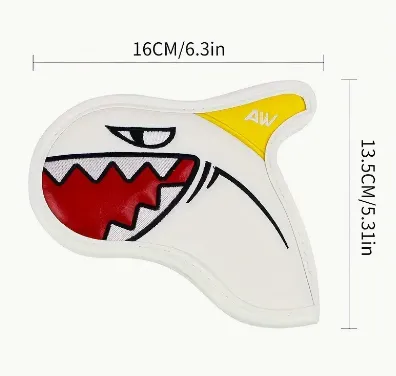 NEW 9pcs PU Waterproof And Wear-resistant Covers With Cute Shark Pattern Design, Golf Club Head Covers