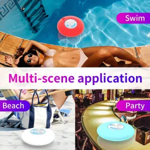 New in box! Portable Wireless IPX7 Waterproof Floating Bluetooth 5.0 Speakers with TWS Function 7 Colours Auto-Changing RGB LED Themes for Swimming Pool Party,Beach,Travel