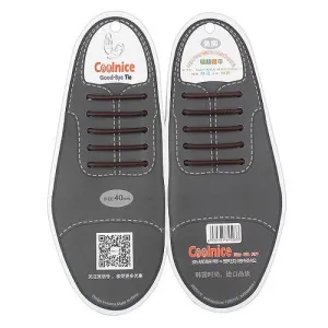 No-Tie Elastic Silicone Shoelaces For Leather Shoes