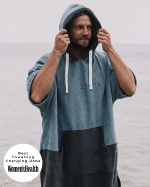 Original Blue / Grey Poncho Towel Changing Robe - Mineral Blue / Anthracite Grey