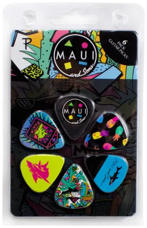 Perris 6-Pack Maui & Sons Variety Licensed Guitar Picks Pack