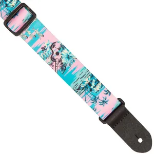 Perri's Maui and Sons Polyester 1.5" Ukulele Strap ~ Blue/Pink