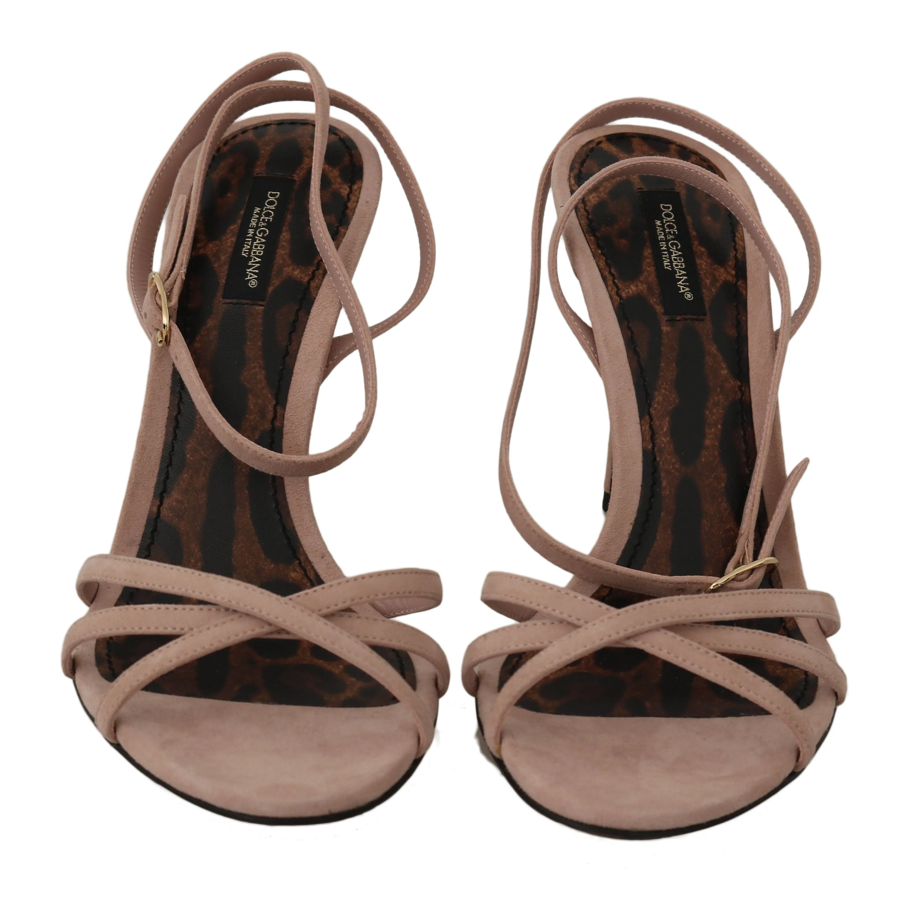 Pink Suede Ankle Strap Sandals