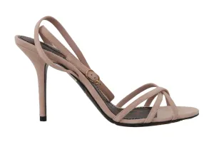 Pink Suede Ankle Strap Sandals