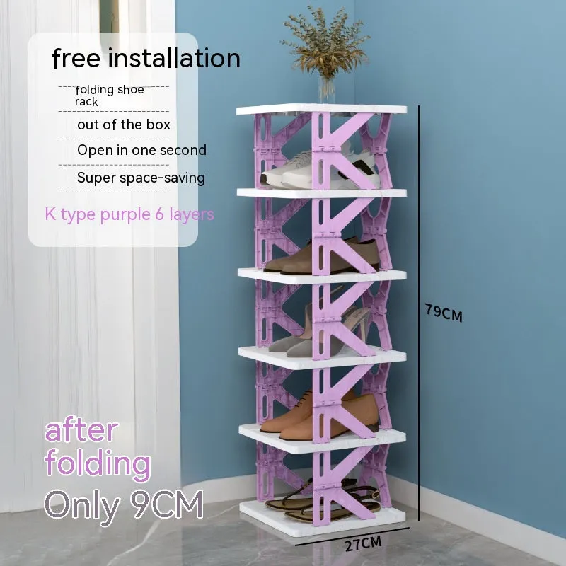 Plastic Installation-free Shoe Rack Storage Shoe Rack Folding Shoe Cabinet