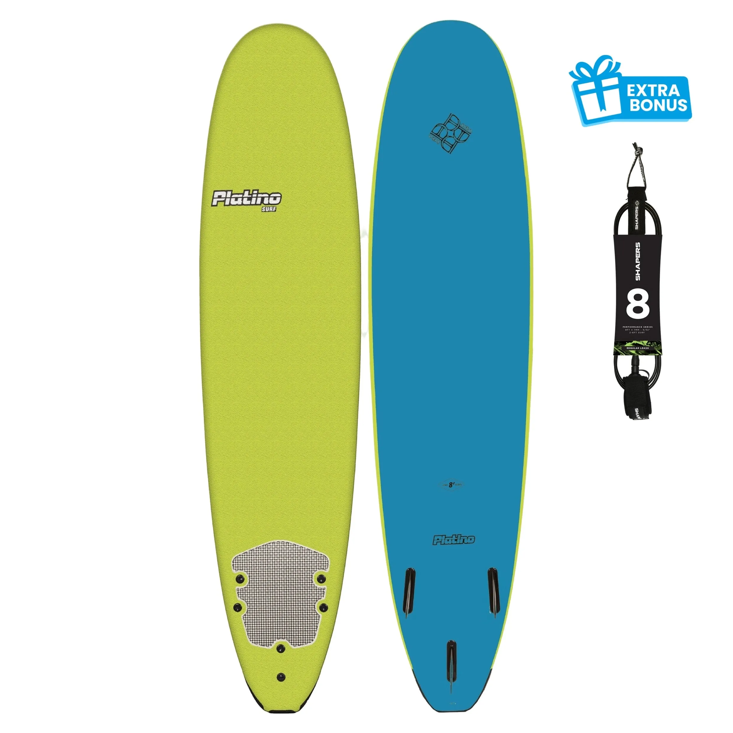 PLATINO 8'0 SOFTBOARD ELECTRIC LIME AZURE BLUE