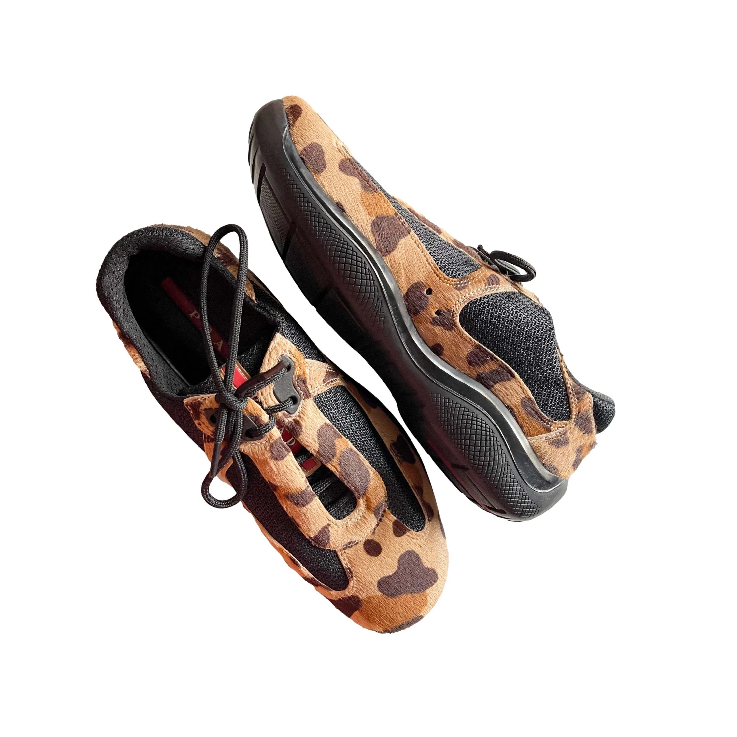 Prada Cheetah Calf Hair Sneakers