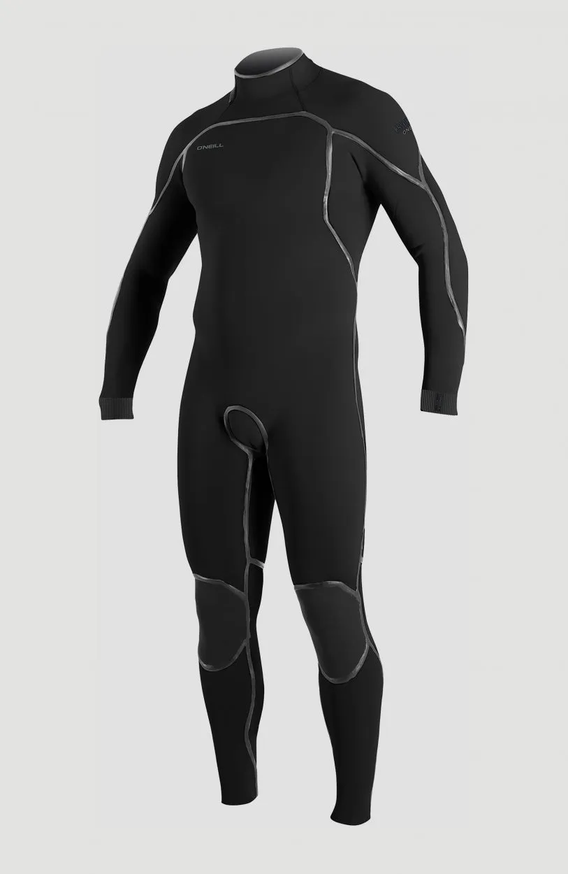 Psycho One 4/3mm Back Zip Full Wetsuit | BLACK/BLACK