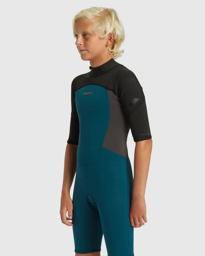 Quiksilver 2/2mm Prologue Boys SS Springsuit BZ - Midnight Turquoise