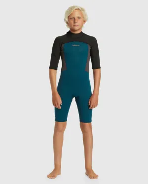 Quiksilver 2/2mm Prologue Boys SS Springsuit BZ - Midnight Turquoise