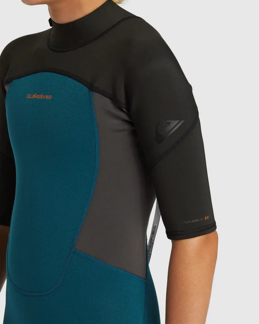 Quiksilver 2/2mm Prologue Boys SS Springsuit BZ - Midnight Turquoise