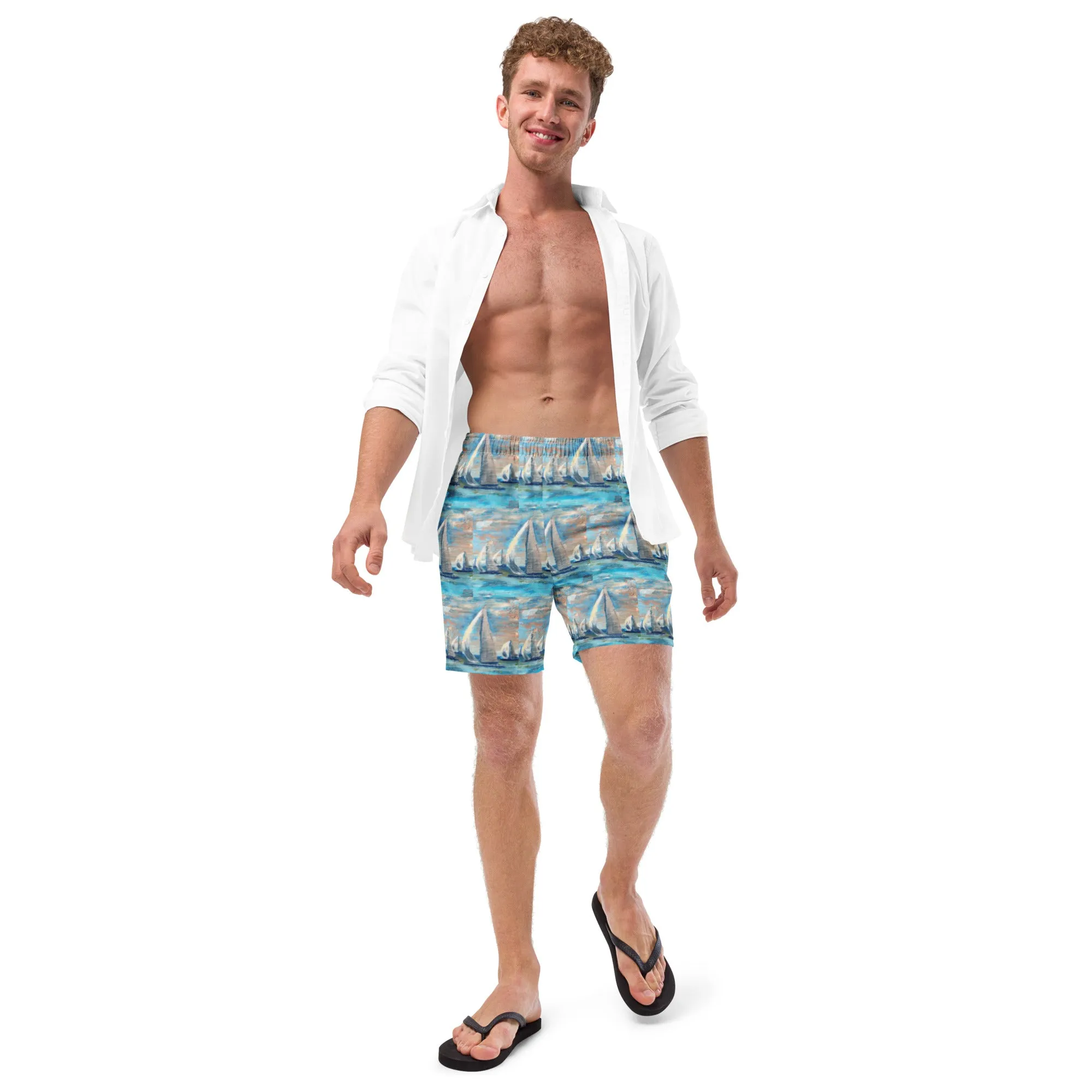 "Marina City" Men's Swim Trunks