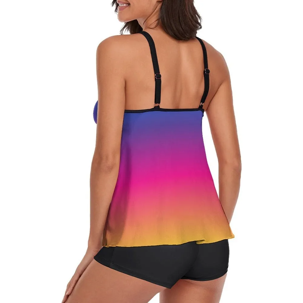 Rainbow Tankini Swimsuit suit