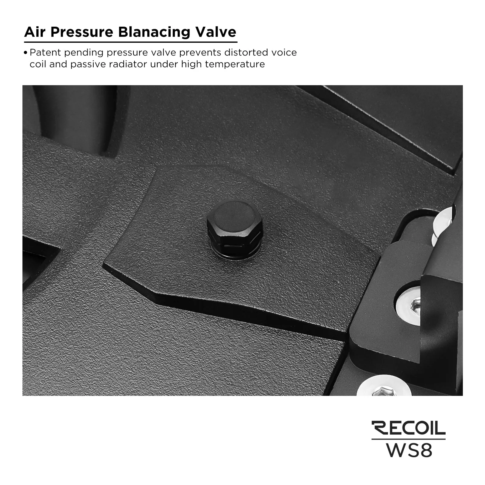 Recoil WS8 Waterproof Passive 8” Subwoofer with 8” Passive Radiator 300W For UTV ATV Golf Cart Boat Off-Road Motorsports Audio