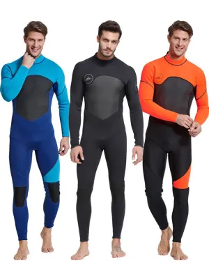 SAILBEE Men's 3MM Neoprene One Piece Full Swimsuit Surf Diving Scuba Wetsuits