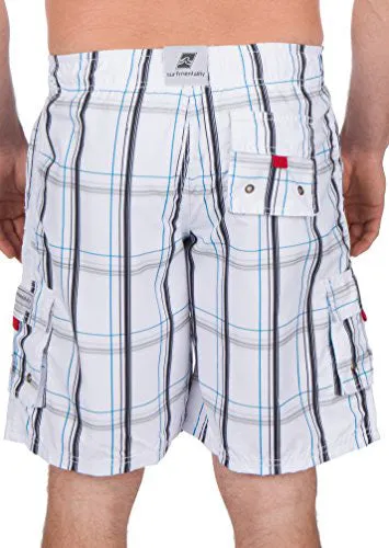 Sakkas Jaxon Plaid Stretch Waistband No Wet Swim Trunk/ Boardshorts