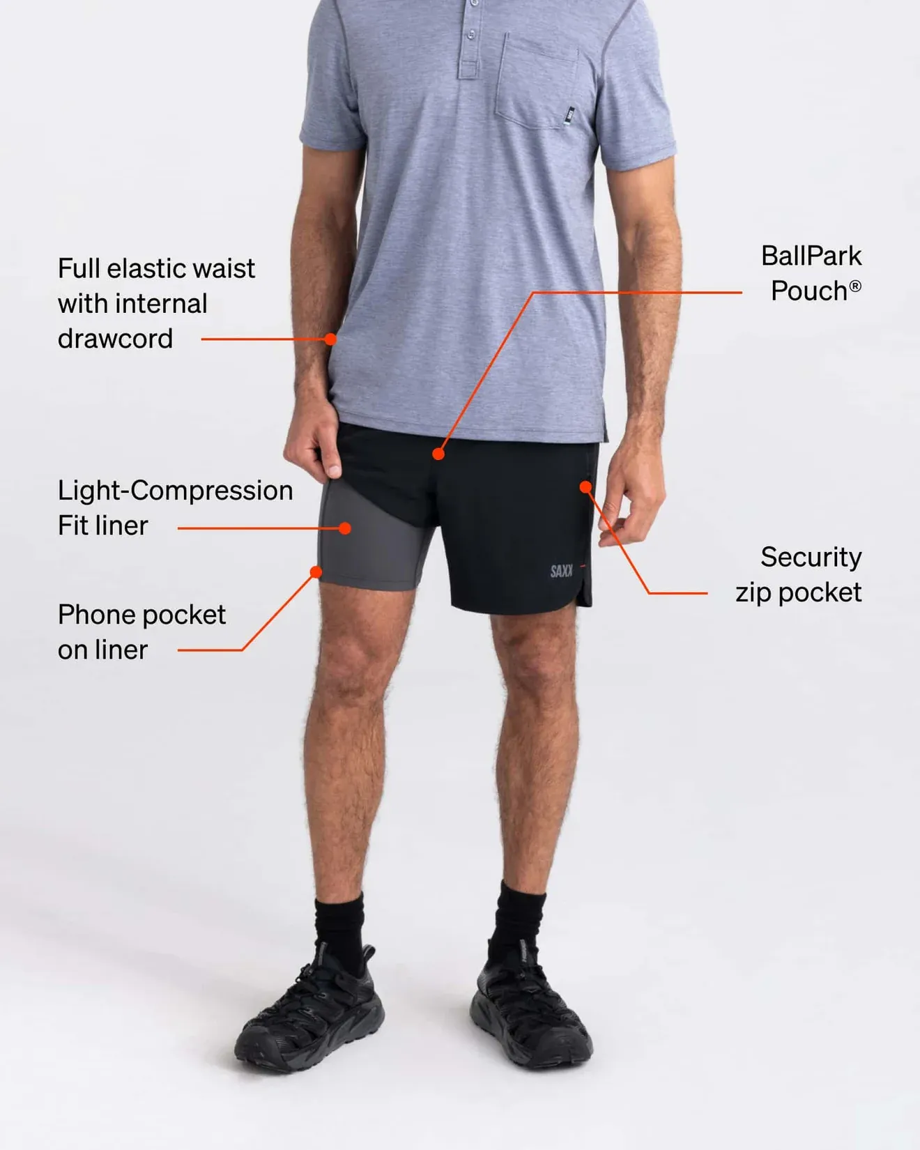 Saxx Mens Gainmaker Training 2N1 9" Shorts