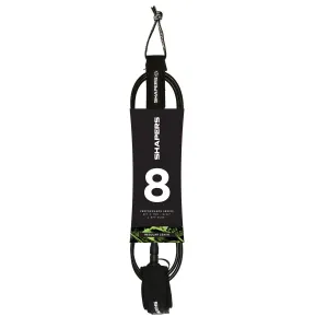 SHAPERS 8FT REGULAR SURF LEASH BLACK
