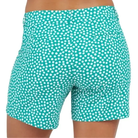 SPANX Sunshine Short 6” Polka Dot Kelly Green Beach Swim Trunks Shorts Medium