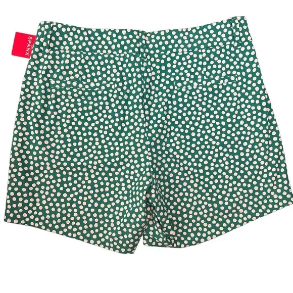 SPANX Sunshine Short 6” Polka Dot Kelly Green Beach Swim Trunks Shorts Medium