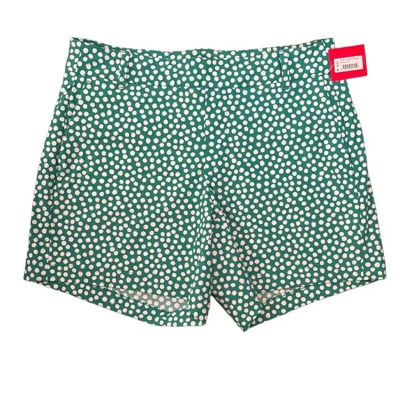 SPANX Sunshine Short 6” Polka Dot Kelly Green Beach Swim Trunks Shorts Medium
