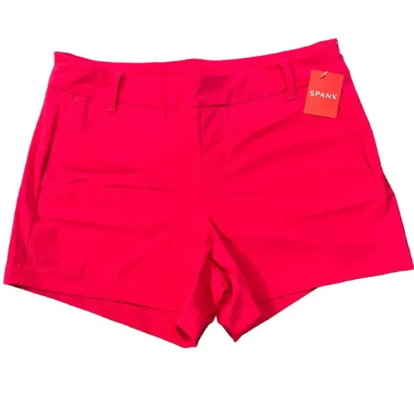 SPANX Sunshine Short 6&quot; Hibiscus Pink Boat Beach Swim Trunks Shorts Large Nwt