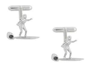 Surfer Cufflinks in Sterling Silver