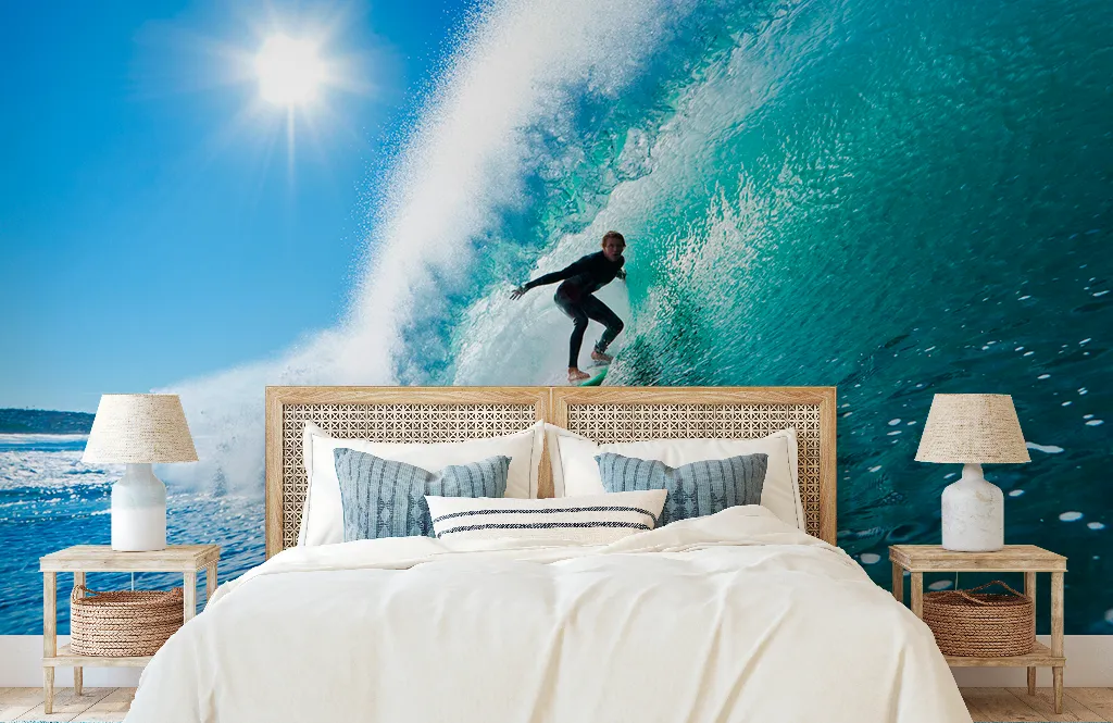 Surfer on a Wave Wallpaper Mural