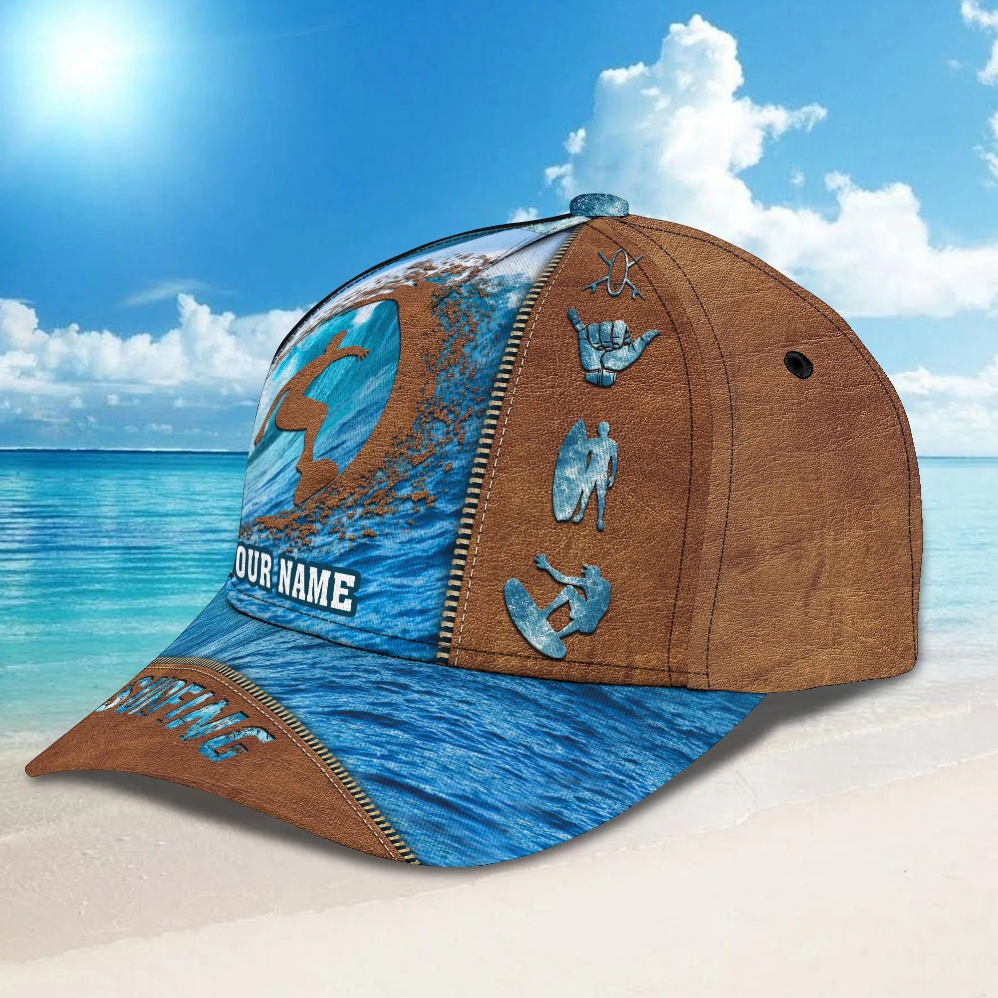 Surfing - Personalized Name Cap - HY97