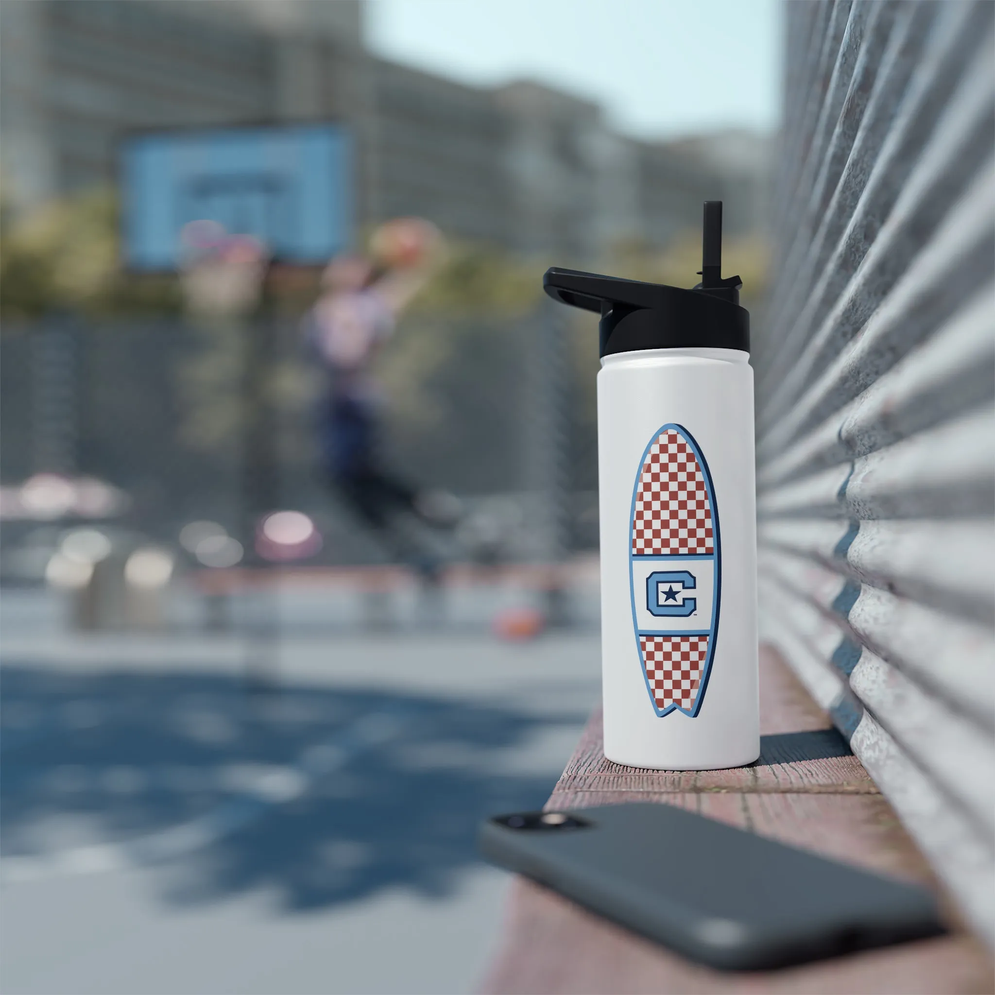 The Citadel, Surfing, Stainless Steel Water Bottle, Standard Lid