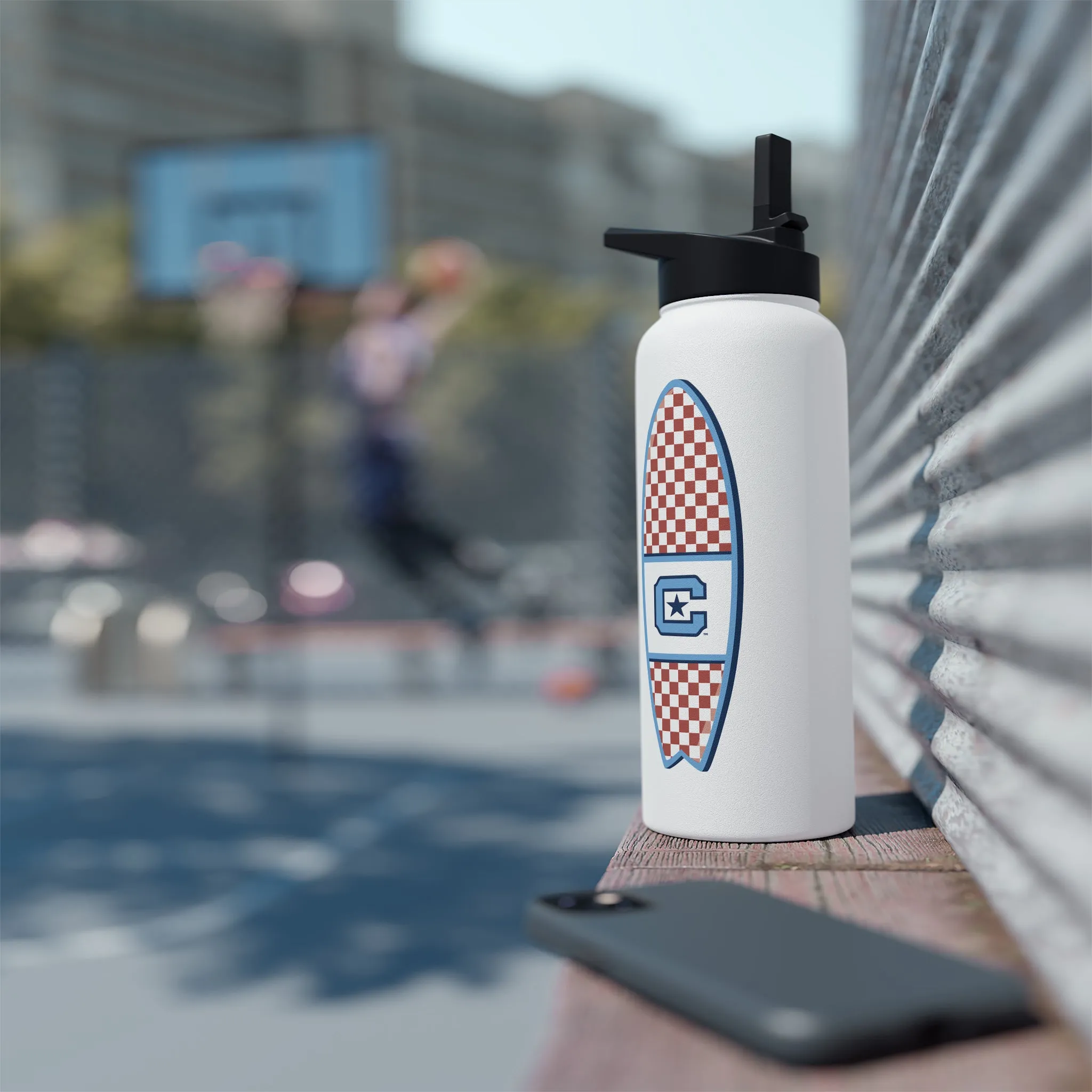 The Citadel, Surfing, Stainless Steel Water Bottle, Standard Lid