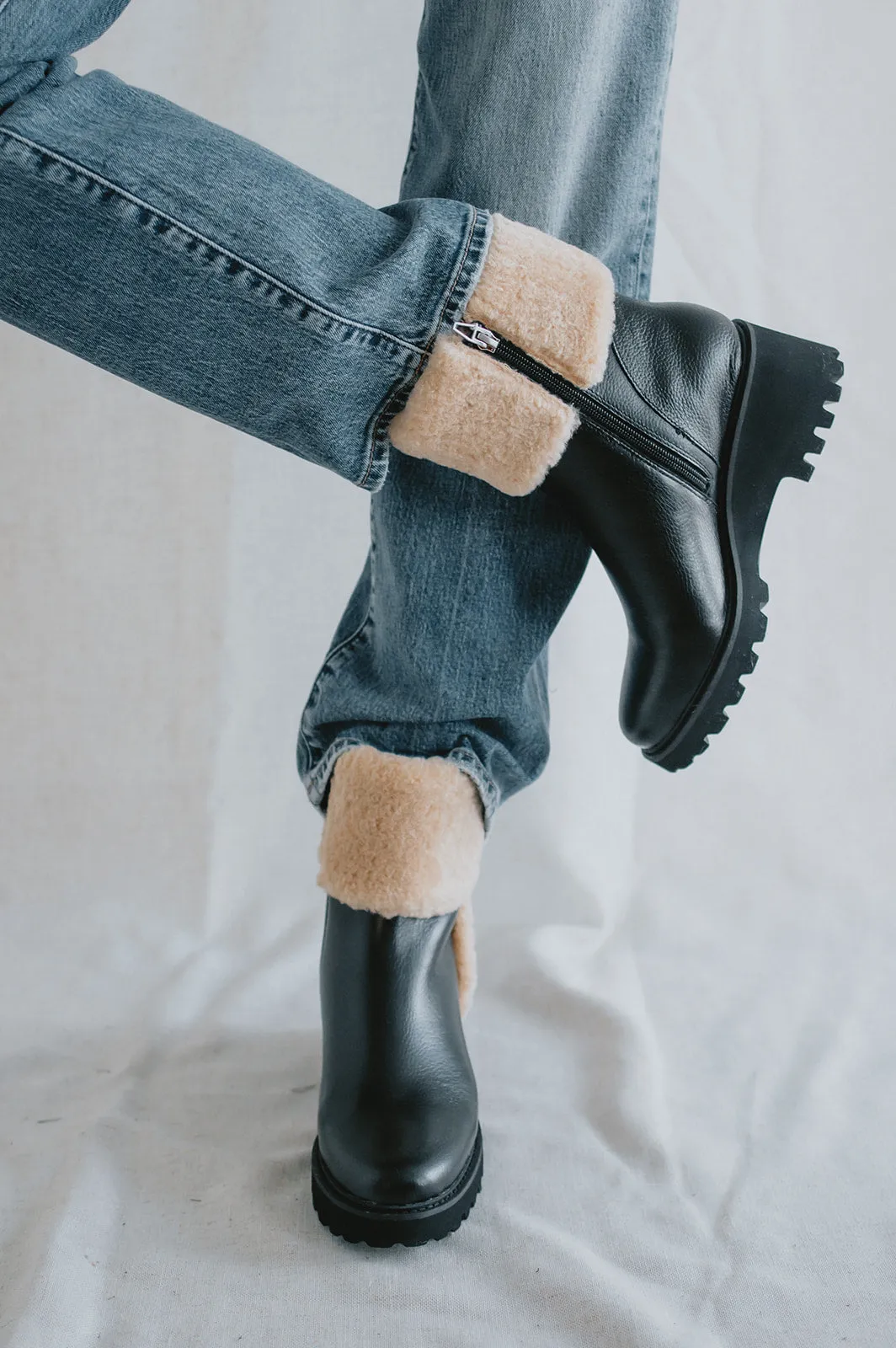 The Hug H2O Boots by Dolce Vita - Black Leather