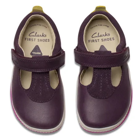 UK 4 Berry Noodle Bright Velcro T-Bar Walkers