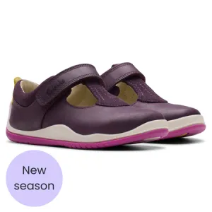 UK 4 Berry Noodle Bright Velcro T-Bar Walkers