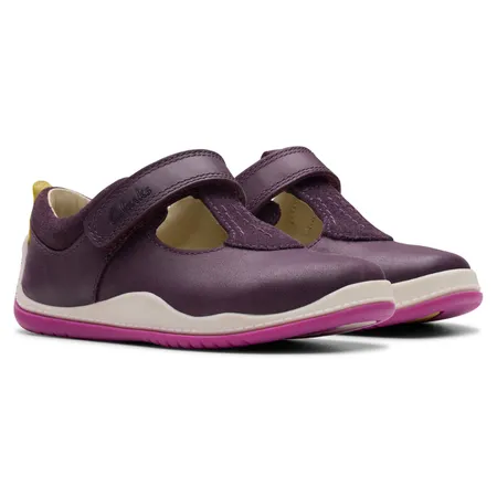 UK 4.5 Berry Noodle Bright Velcro T-Bar Walkers
