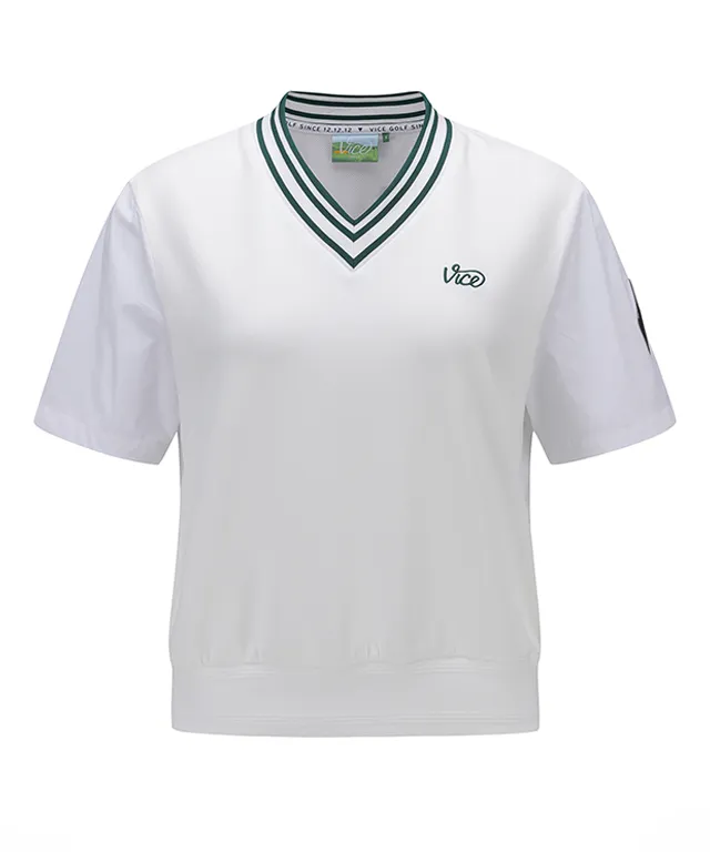 Vice Golf Atelier Women Woven Mixed Crop T-Shirt - White