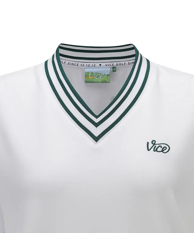 Vice Golf Atelier Women Woven Mixed Crop T-Shirt - White