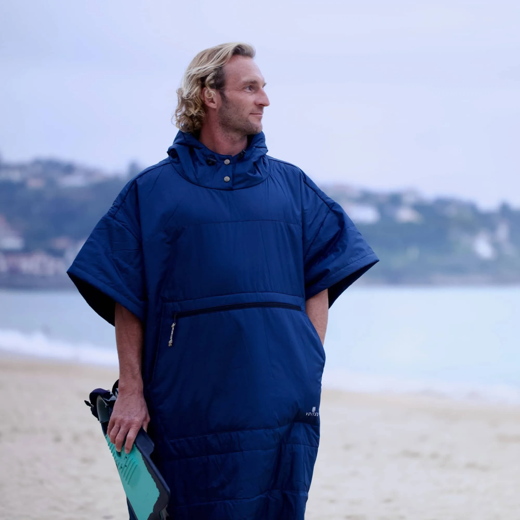 VOITED Original Outdoor Poncho for Surfing, Camping, Vanlife & Wild Swimming  - Ocean Navy