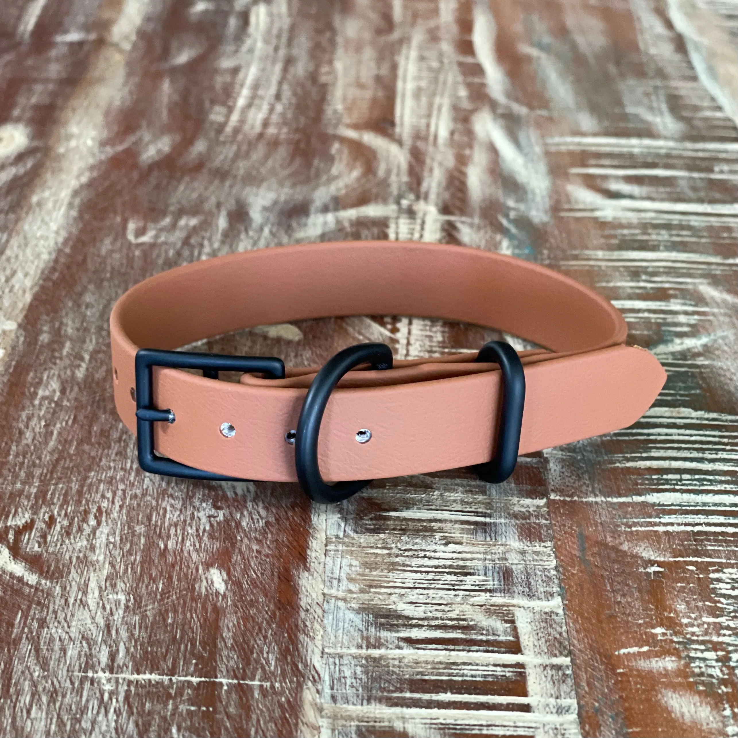 Waterproof Buckle Collar : Mocha   Black