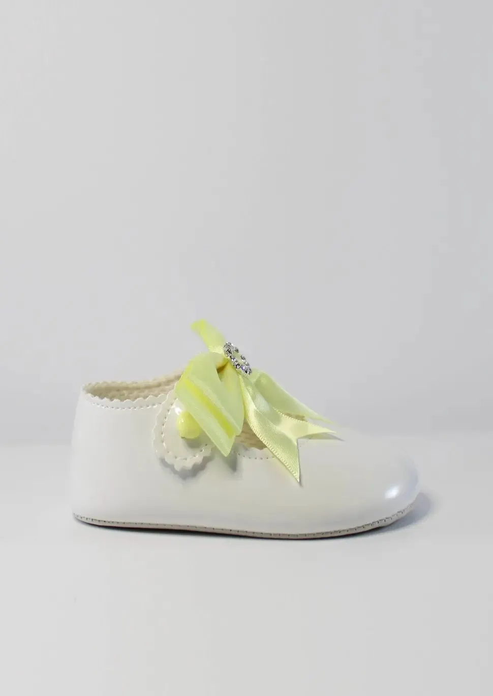 White With Yellow Bow Shoes