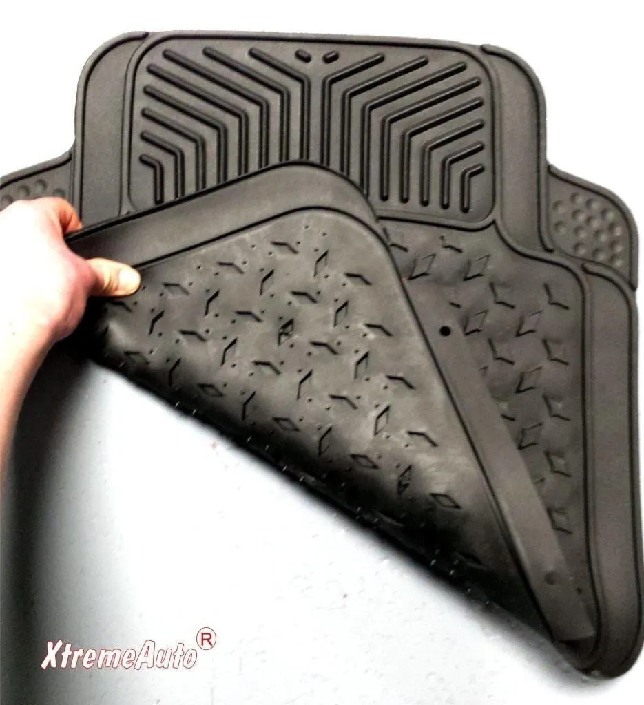 XtremeAuto® Universal Fit Full Set of Front & Rear Carpet / Rubber Car MATS Black