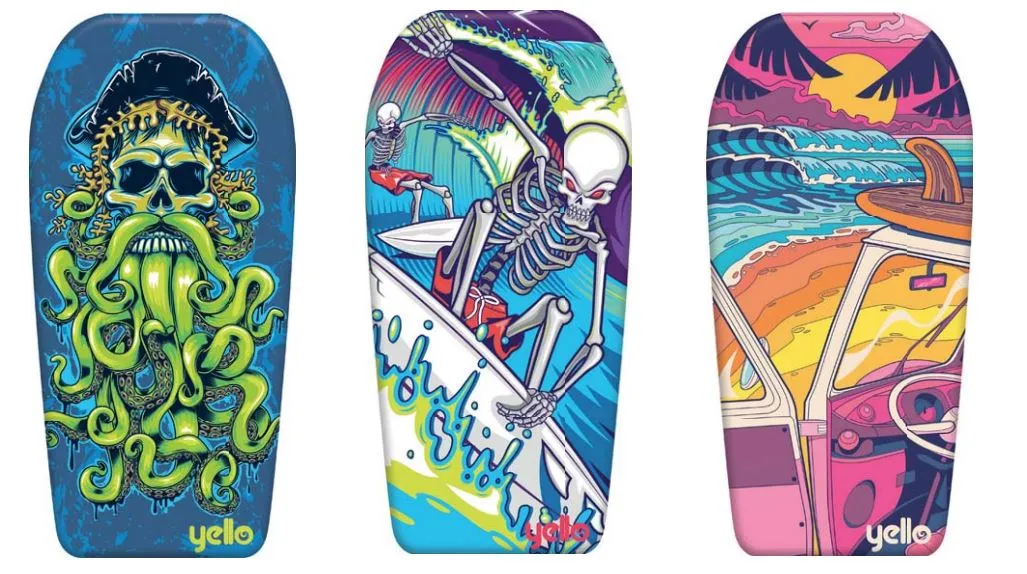 Yello 41" Eps Bodyboards - Pack of 3 Assorted Designs
