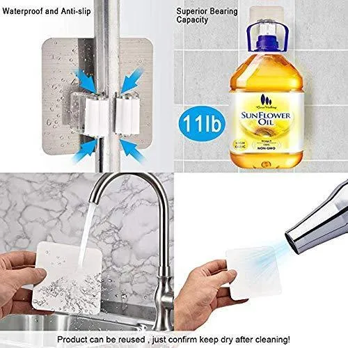 Yotako Broom mop Holder,8 Pcs Mop and Broom Hanger Self Adhesive Wall Mount Storage Rack Storage and Organization for Your Home,Kitchen and Wardrobe