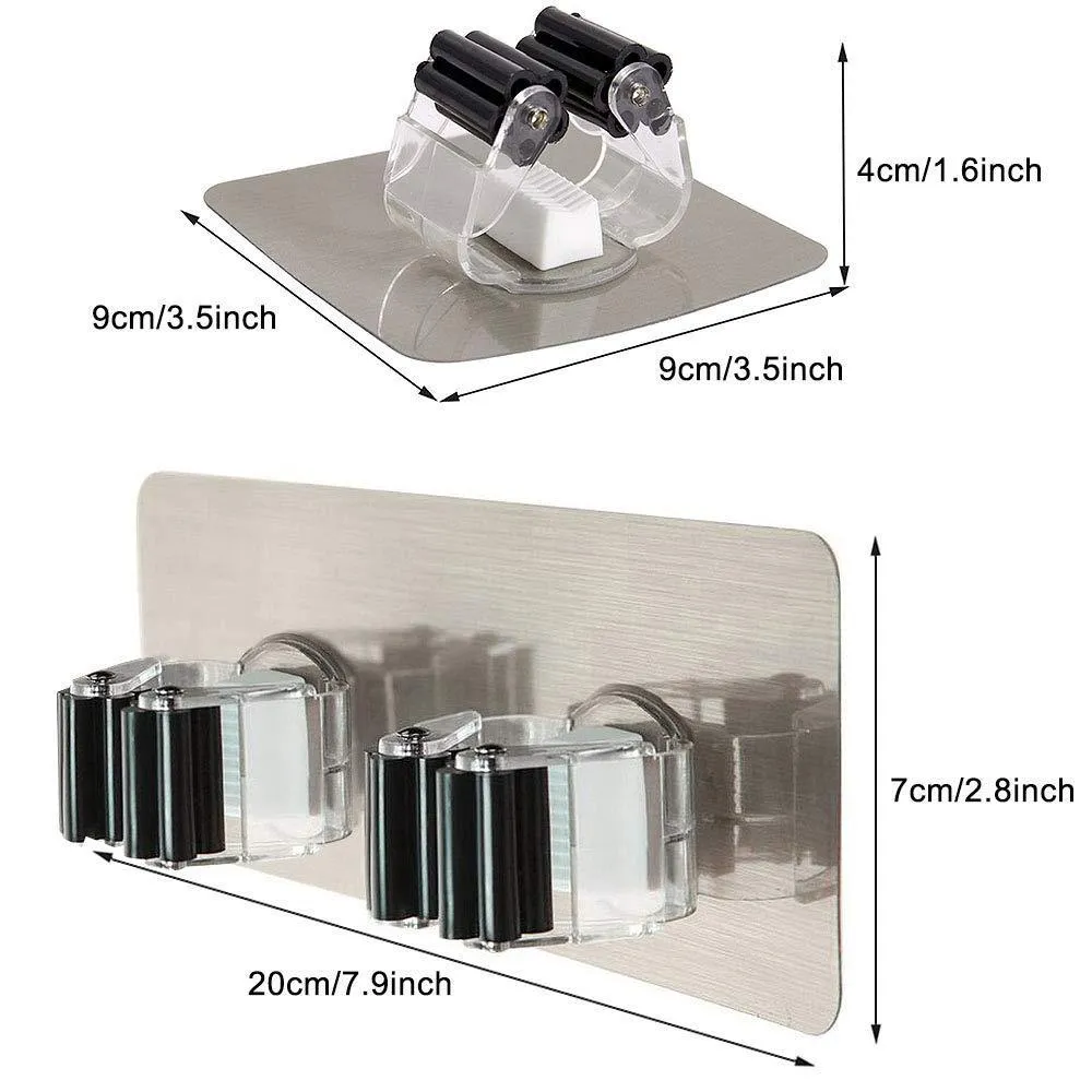Yotako Broom mop Holder,8 Pcs Mop and Broom Hanger Self Adhesive Wall Mount Storage Rack Storage and Organization for Your Home,Kitchen and Wardrobe